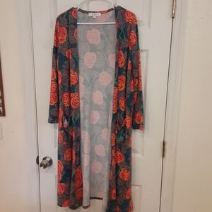 Sarah cardigan duster Lularoe digital roses